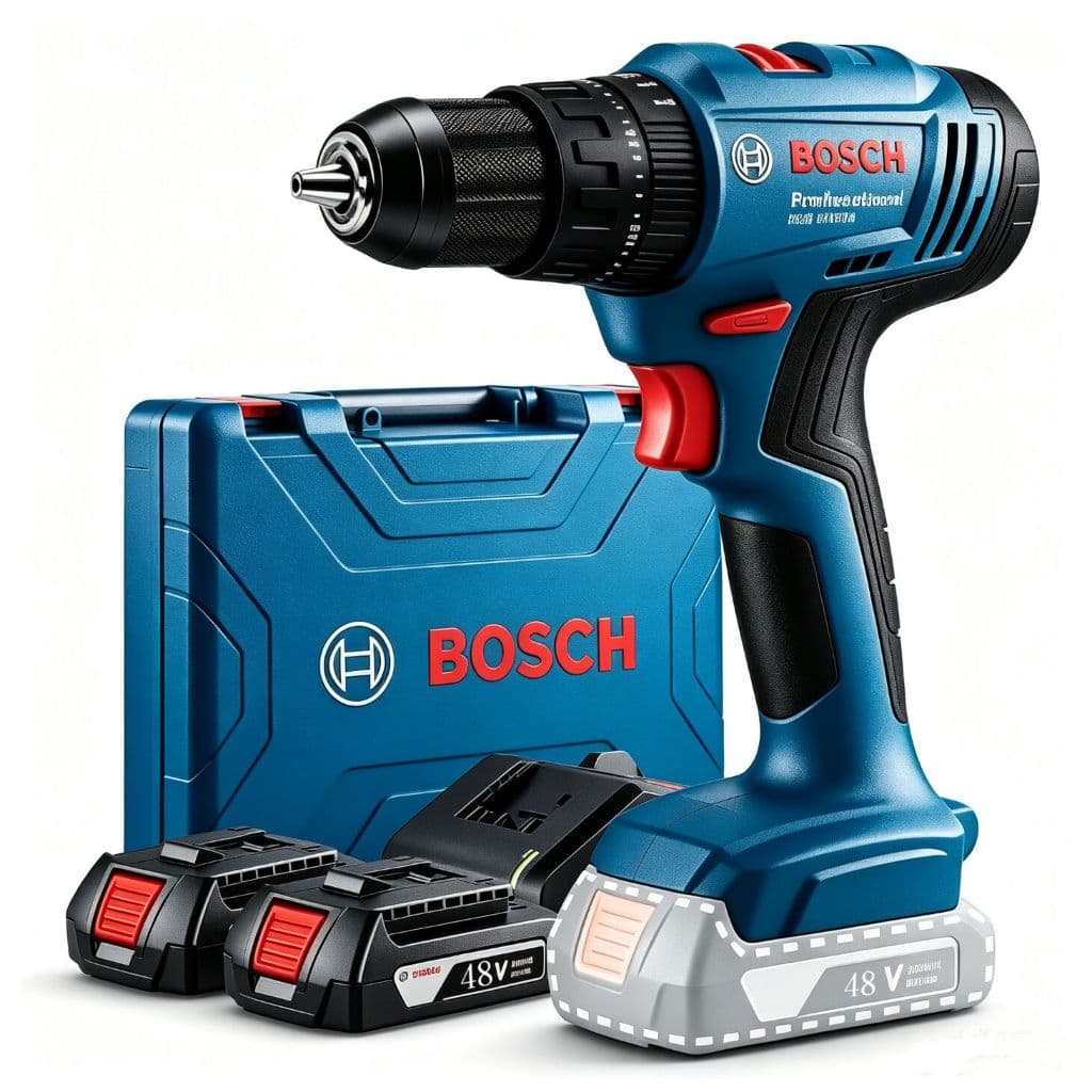 Chave de Impacto Elétrica Sem Fio 48V Parafusadeira Furadeira e Electric Wrench com 2 Baterias-BOSCH