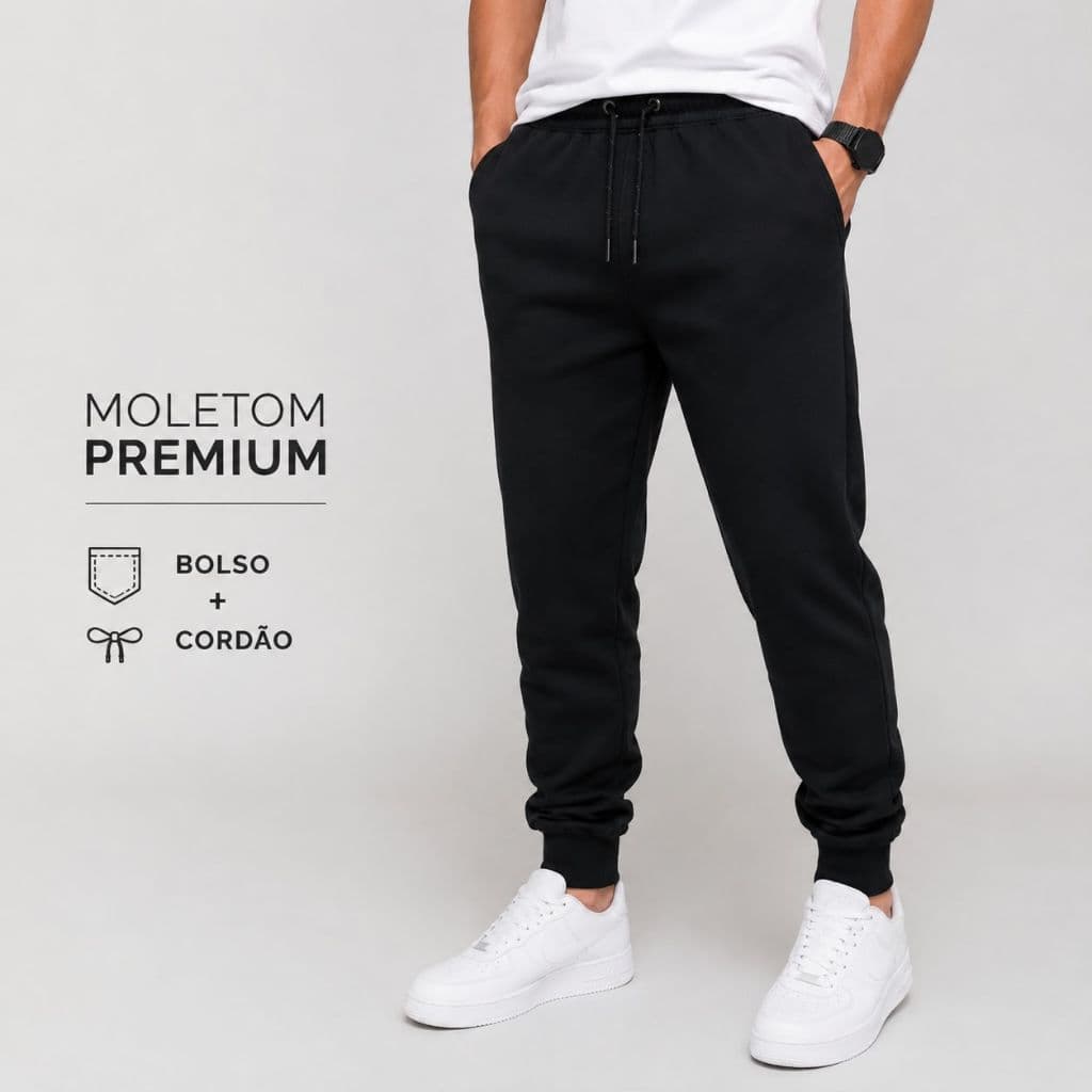 Calça de Moletom Abrigo Frio unissex Caminhada Lazer Outono duas cores Academia jogger Cordão Bolsos Laterais