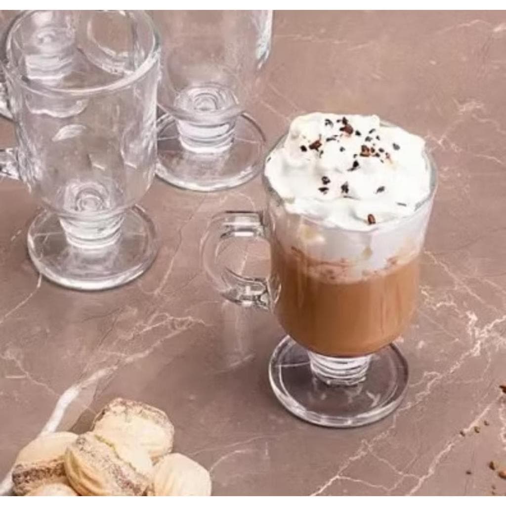 Jogo Luxuoso 6 Taças/Canecas para Café - Vidro Cristalino 130ml para Capuccino