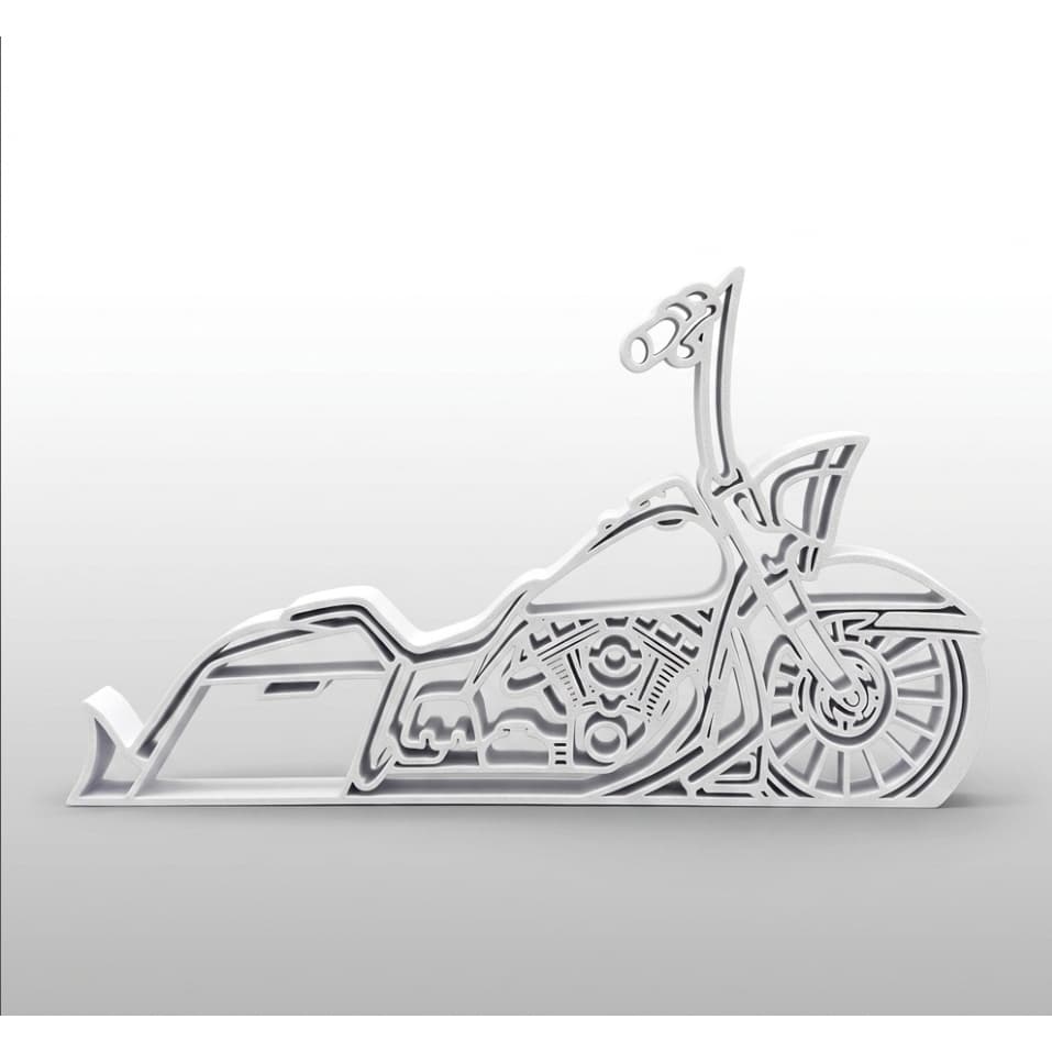 ESCULTURA MOTO CUSTOM DECORATIVA MOTOCICLISTA ARTE MODERNA COLECIONAVEL PRESENTE PARA ESCRITORIO OU SALA LUXO