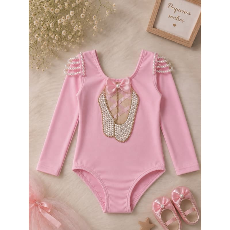 Fantasia bailarina luxo Collant manga longa personalizado sapatilha balé menina