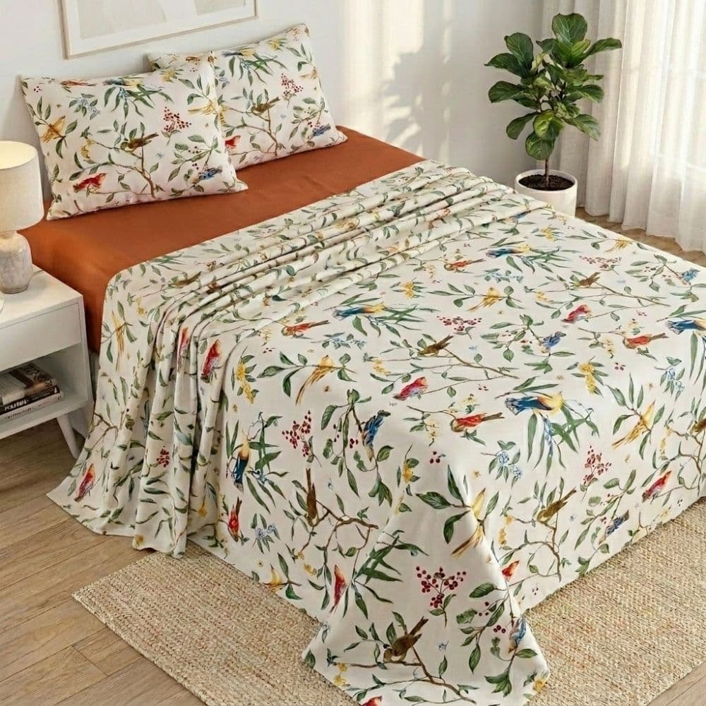 Jogo de Lençol Queen Sonhare 4 Peças Estampado King 400 Fios Toque Macio