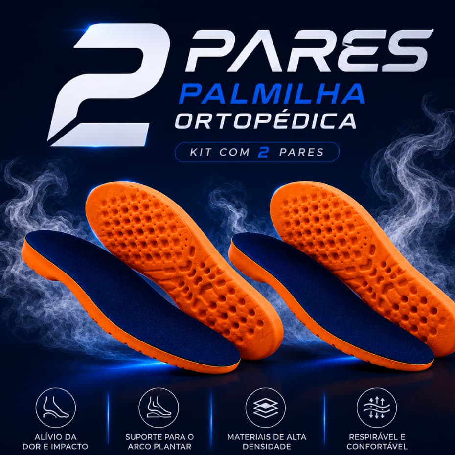 Kit 2 Pares Palmilha Ortopédica Anatômica com Gel Macio e Confortável Ideal Para Alívio das Dores e Máximo Conforto