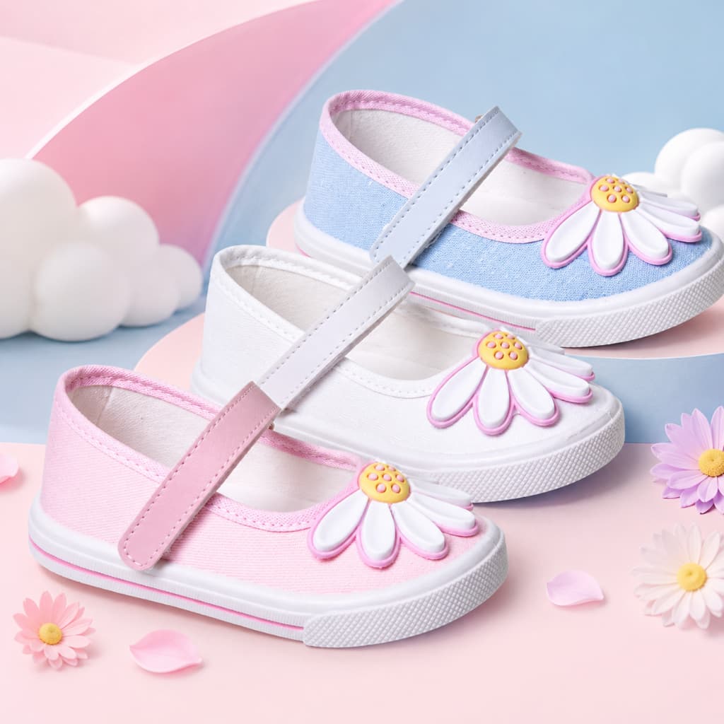 Sapatilha Infantil Menina Margarida Delicada Confortável Leve Antiderrapante Dia a Dia Promoção