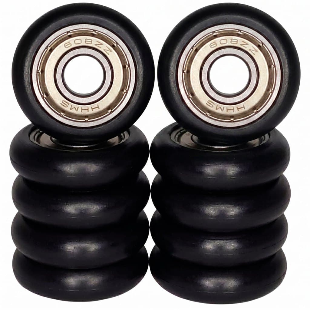 Kit 10 Roldanas 30mm Com Rolamento 608zz De Box De Banheiro Preta