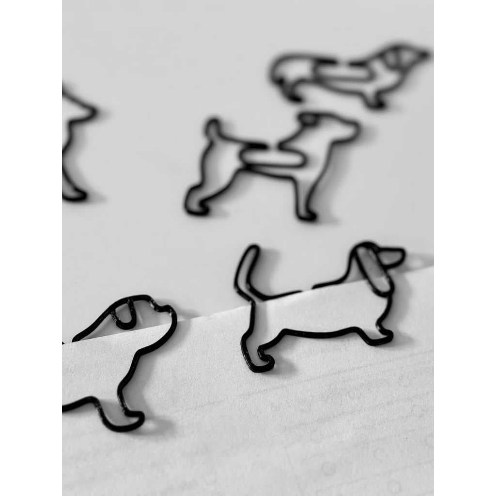 Kit 12 Clips de Papel Cachorro Marcador de Página Bookmark Papelaria Criativa Escritório