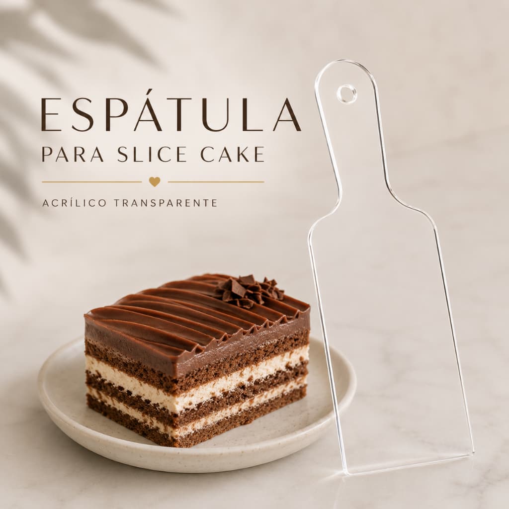 Espátula Para Slice Cake Acrílico Transparente 2mm Auxilia Retirada De Fatias Confeitaria