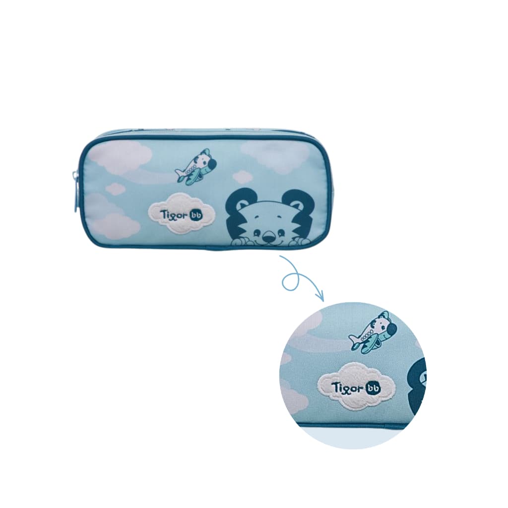 Estojo Escolar Tigor BB T. Tigre Happy Pilot Azul Infantil