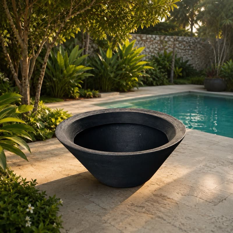 Vaso Bacia Grande Polietileno 80x34cm Para Plantas E Jardim Resistente Luxo