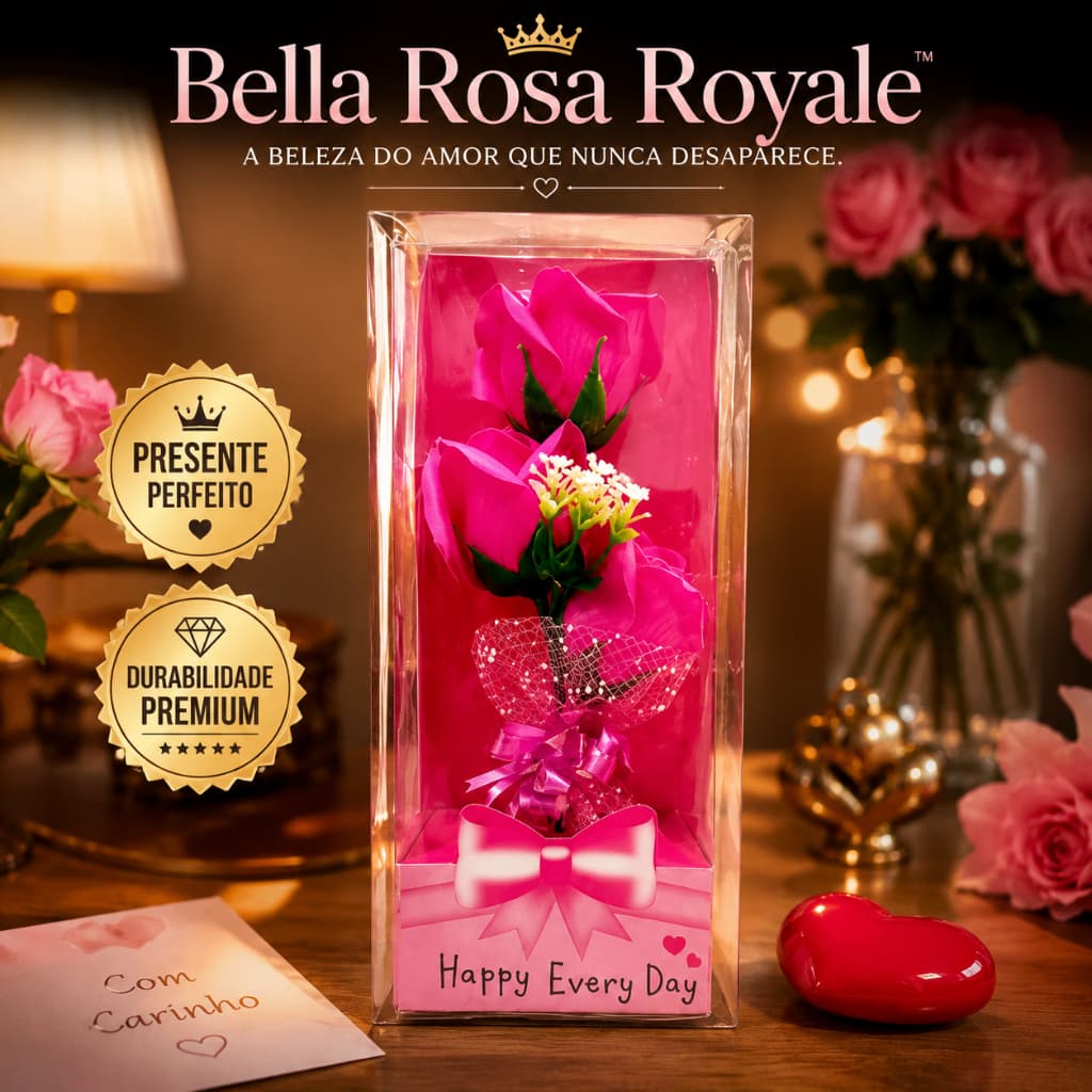 Rosa Eterna Artificial Luxo Presente para Namorada Esposa Mãe Decoração Romântica Bella Rosa Royale