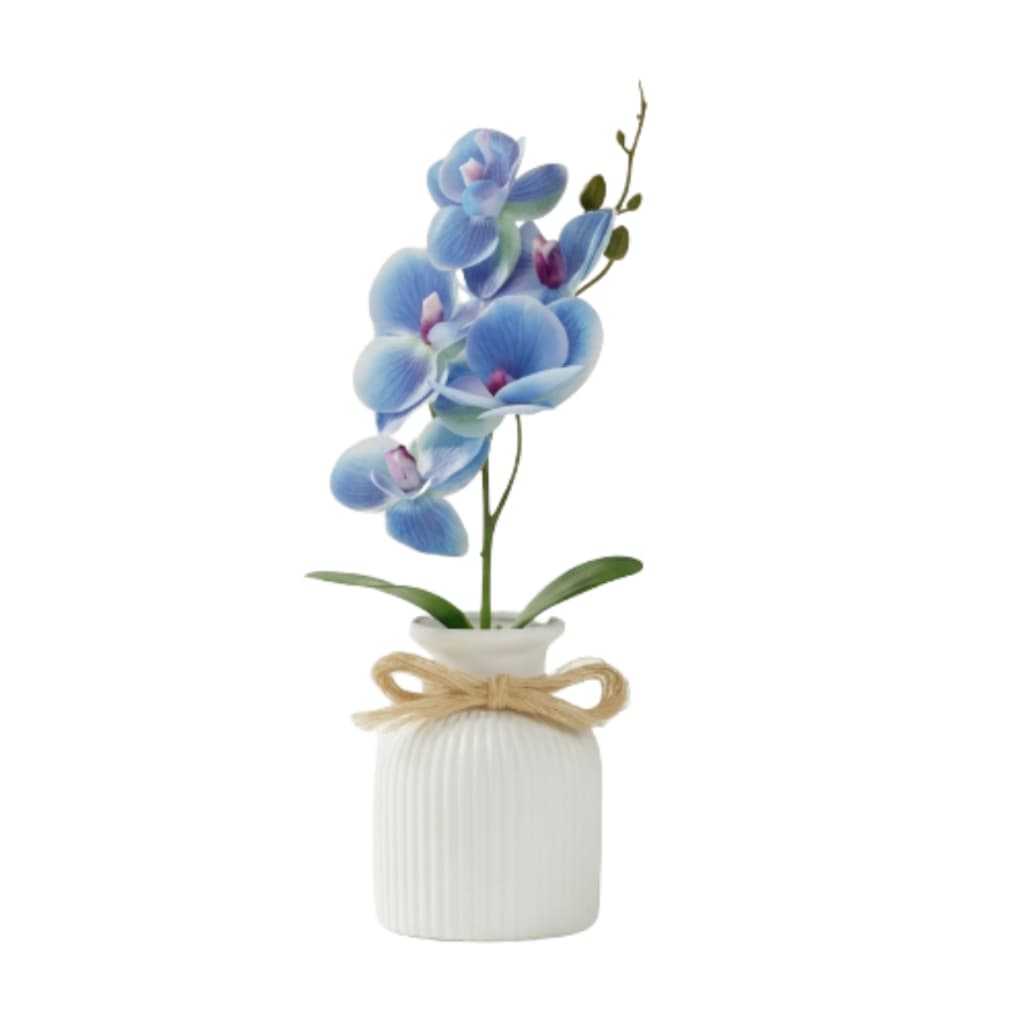 Planta Artificial Arranjo de Orquídeas Vaso Elegante
