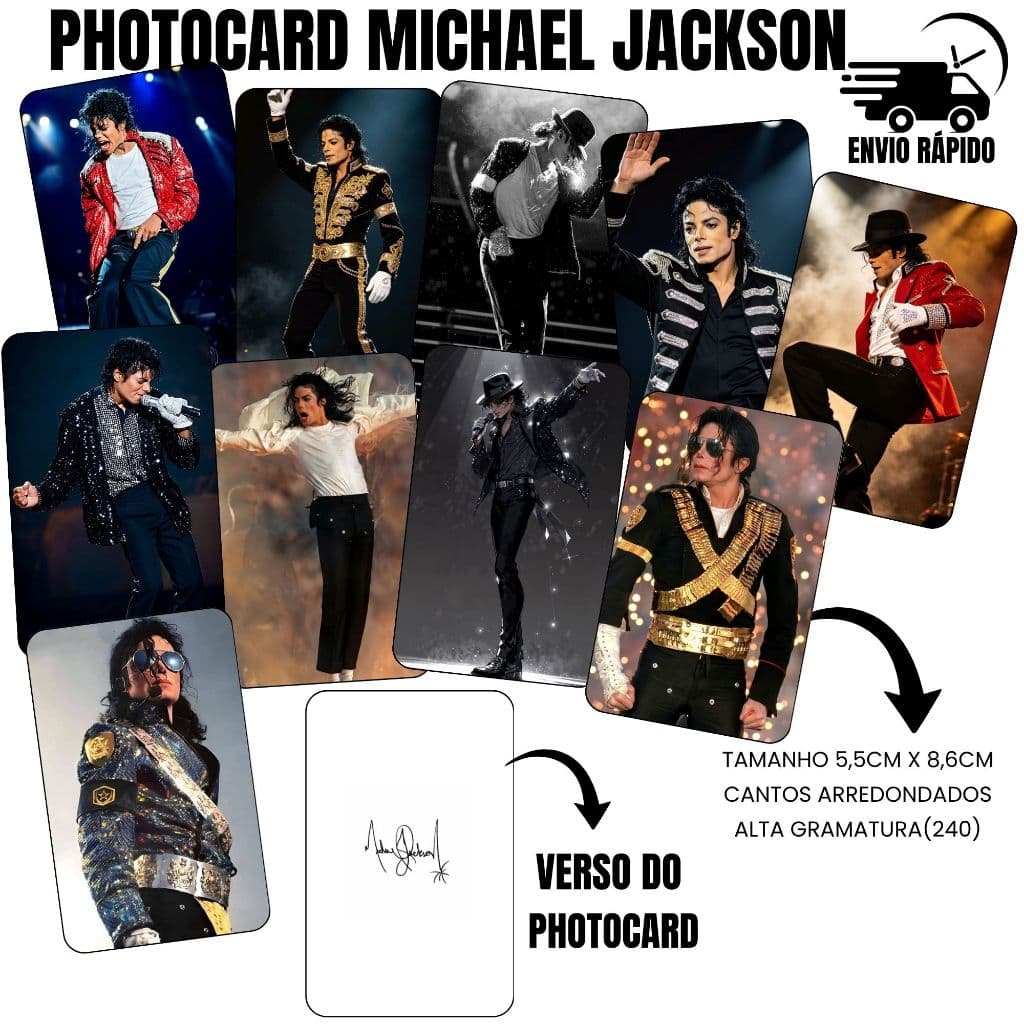 Photocard  Michael Jackson/ Lady Gaga 10 unidades  Envio rápido
