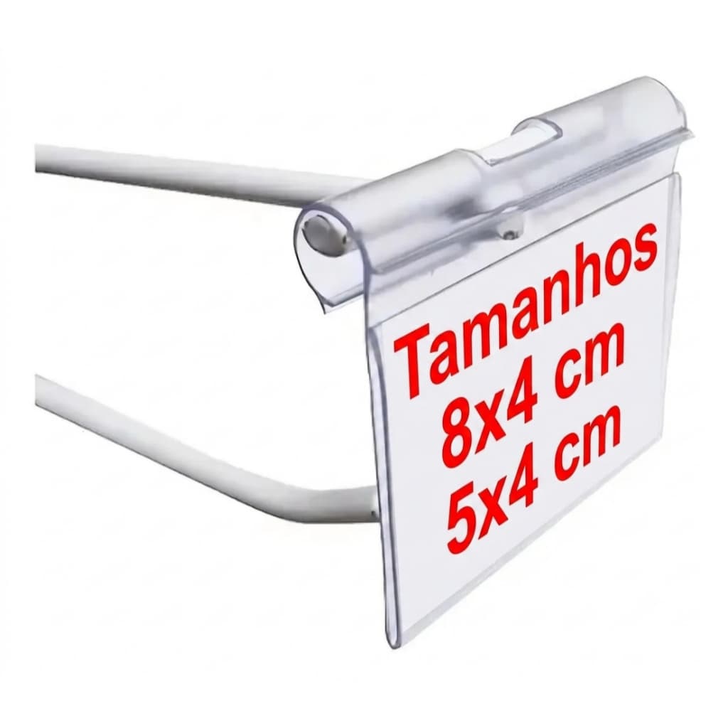 Porta Etiquetas display porta preço de Gancho com Trava (2 medidas)