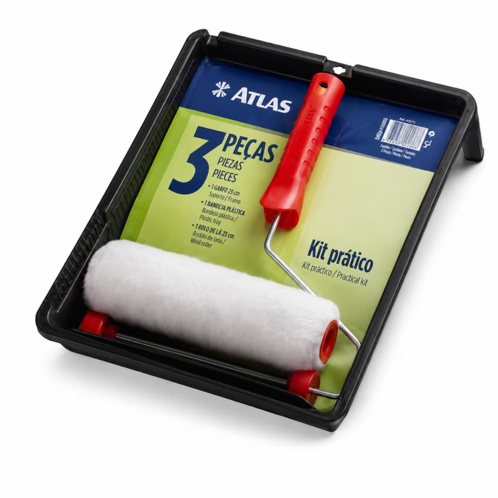 Kit Rolo Para Pintura Com Garfo E Bandeja Atlas 2001