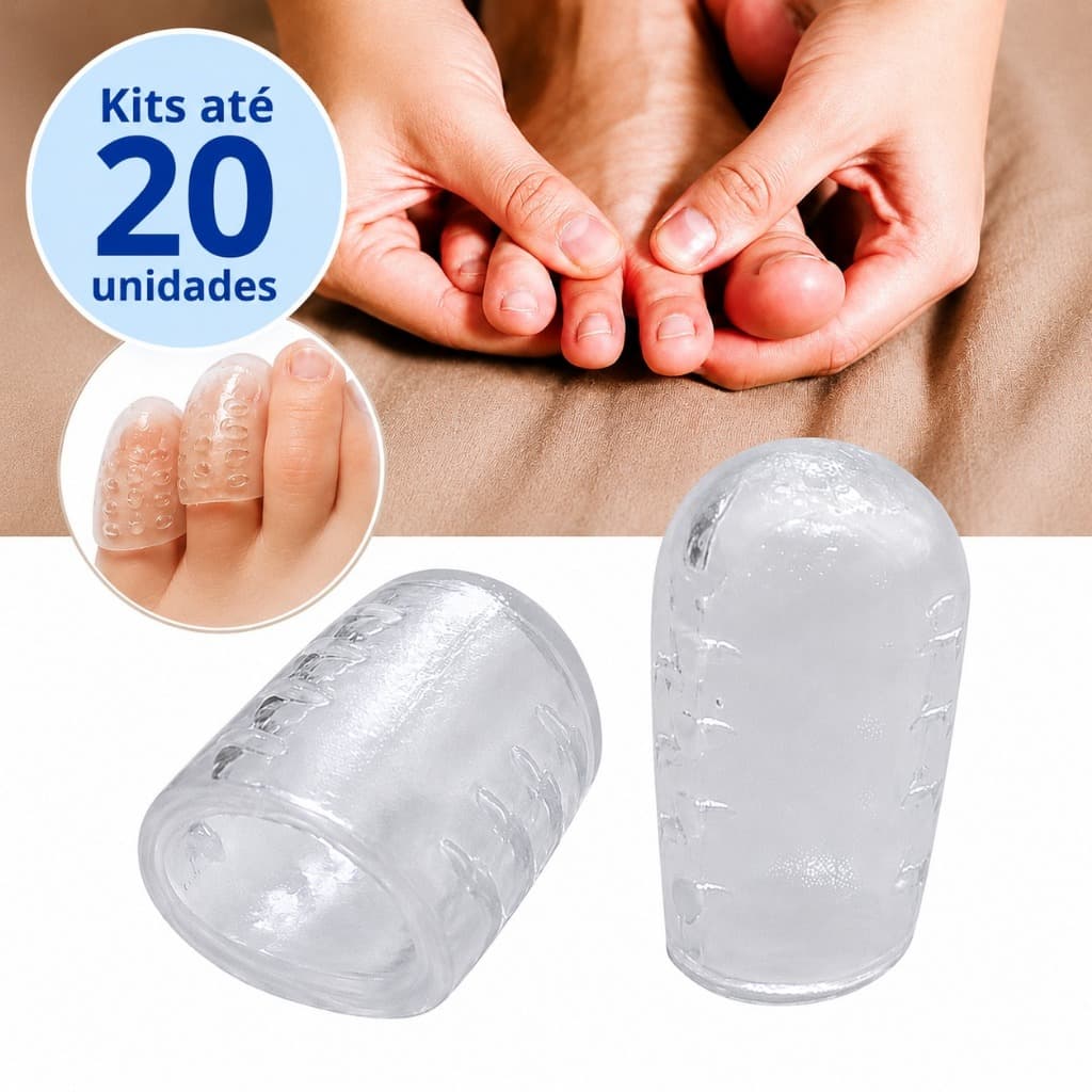 1 a 20 unidades Dedeiras de Silicone Para Protetor Calo Unha Encravada Dedo Dos Pés Diabético Respirável Qualquer Dedo
