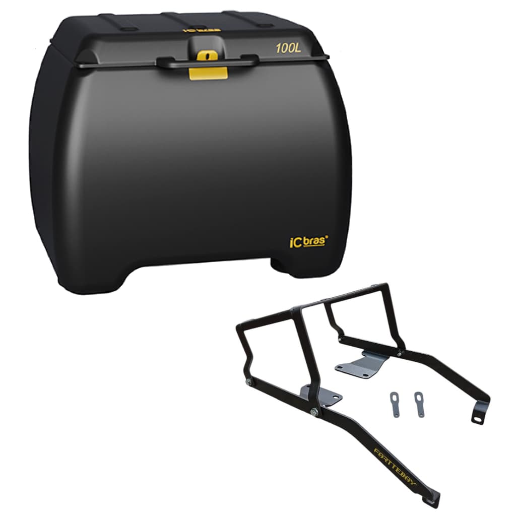 Baú 100 Litros Icbras + Suporte Fan 160 Start 160 Titan 160 2025 2026 Fortteboy