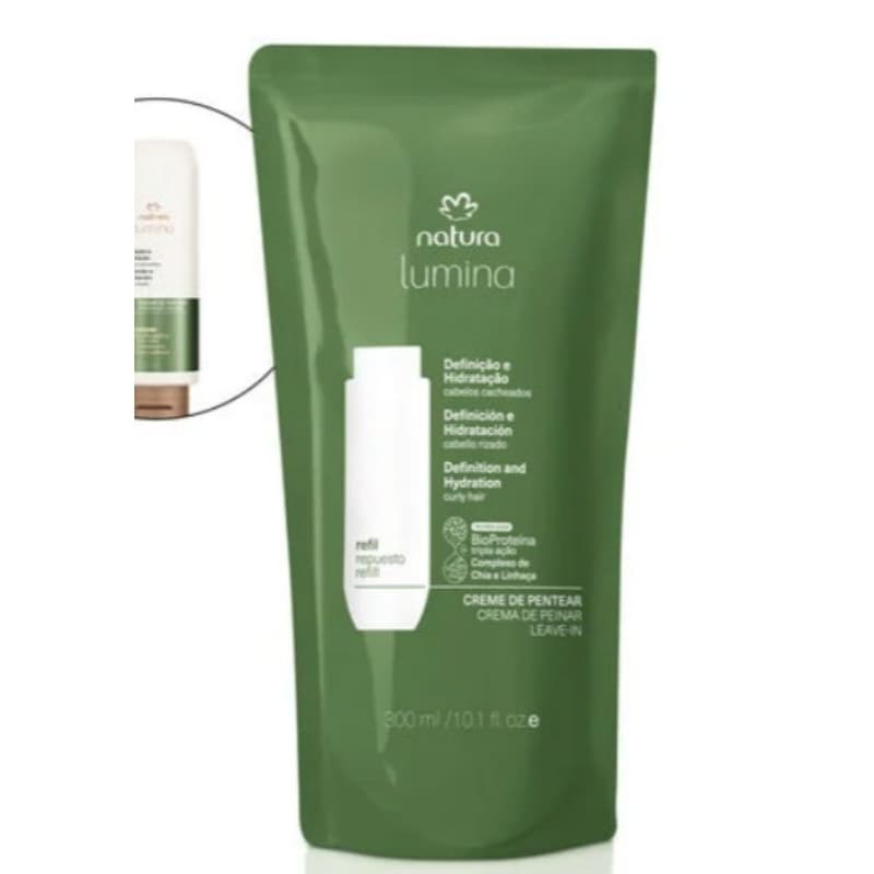 Creme de Pentear Lumina Natura para Cabelos Cacheados 300ml - Definição e Antifrizz