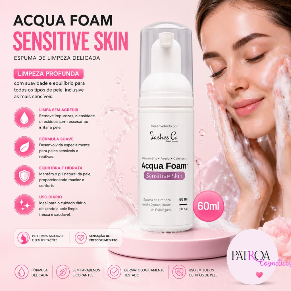 Espuma De Limpeza Pré Procedimento De Cílios Acqua Foam 150m