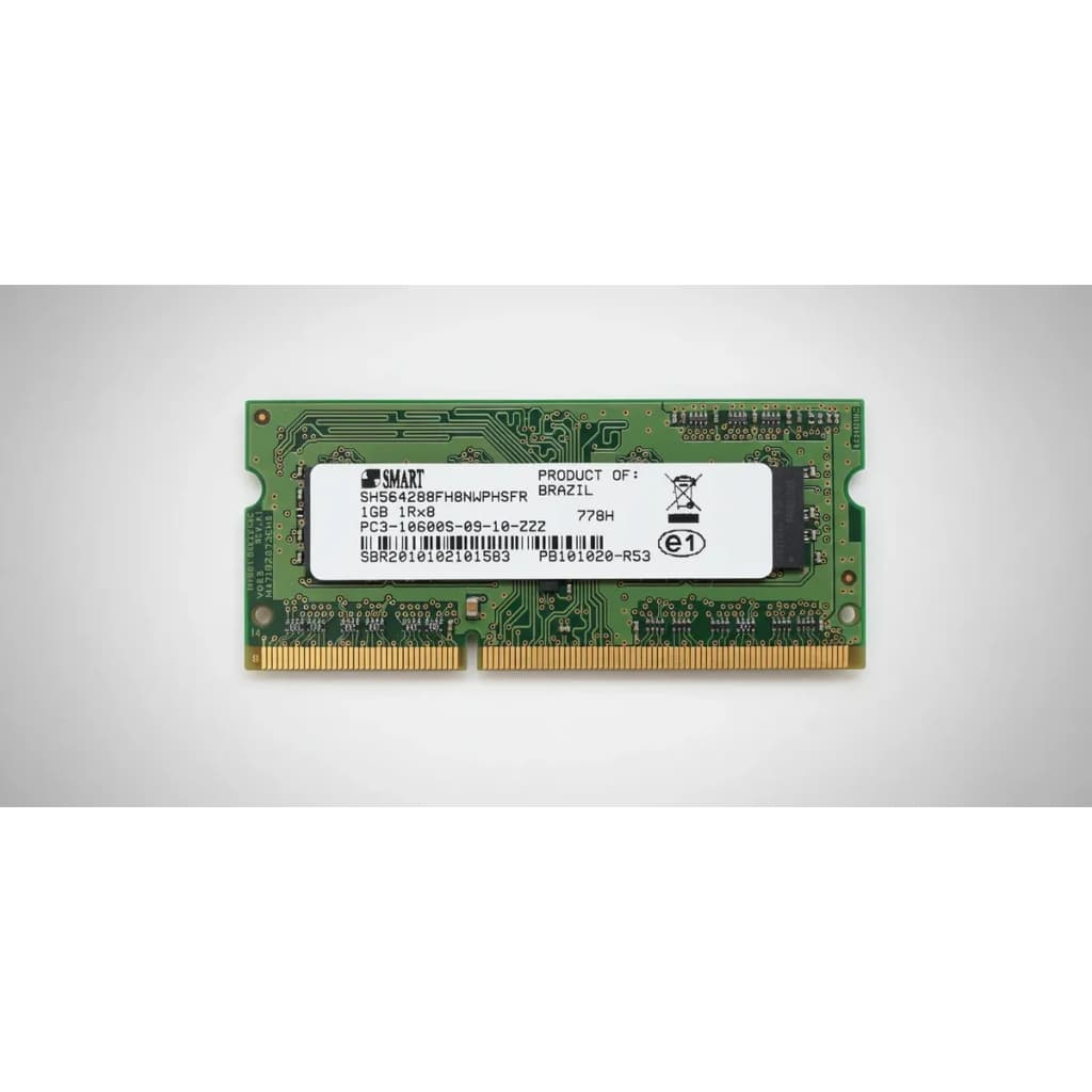 Memória RAM Original Smart 1 GB DDR3 PC3-10600S 1333 MHz SODIMM para Notebook Laptop All-In-One PC
