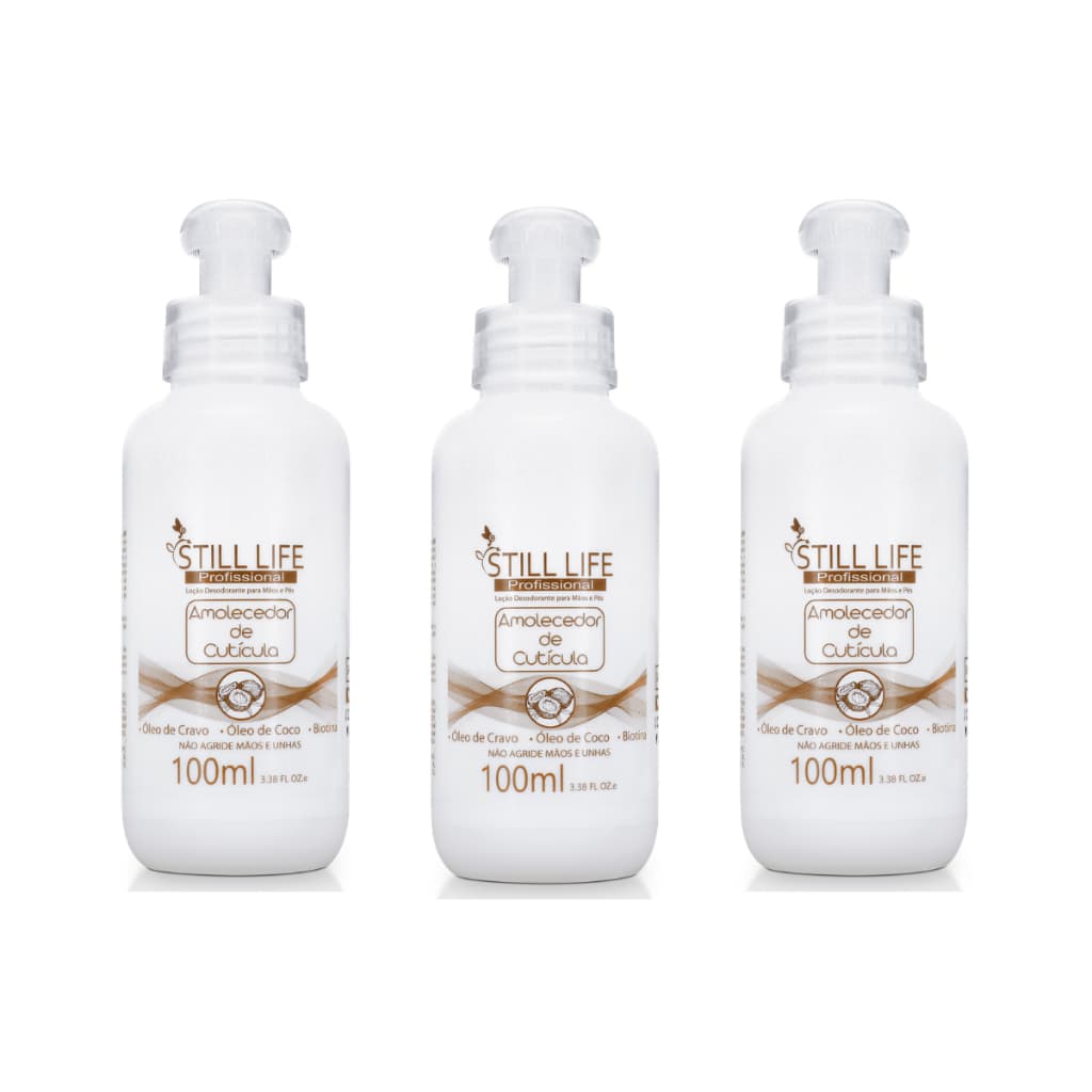 Kit Still Life Loção Desodorante para Mãos e Pés Amolecedor de Cutícula 100ml 3 Unidades