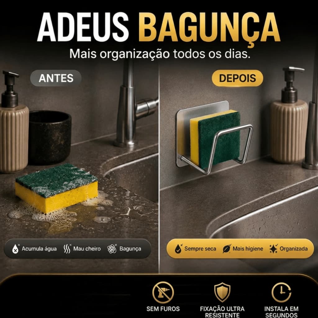 Kit Ganchos Inox Adesivo Suporte Multiuso para Casa