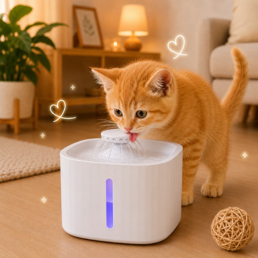 Bebedouro Pet Automático Fonte de Água 3L para Gatos E Cachorro USB Com Filtro Silencioso Branco
