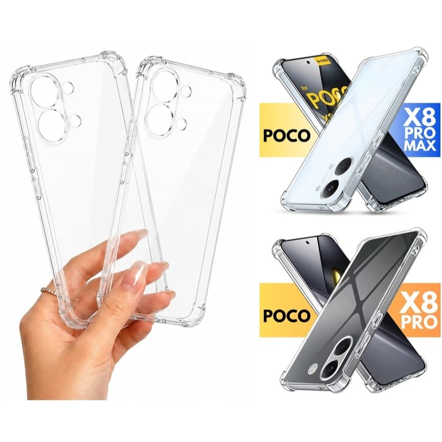 Kit com 2 Capas Anti Impacto Bordas Reforçadas Para Xiaomi Poco X8 Pro e X8 Pro Max 5G