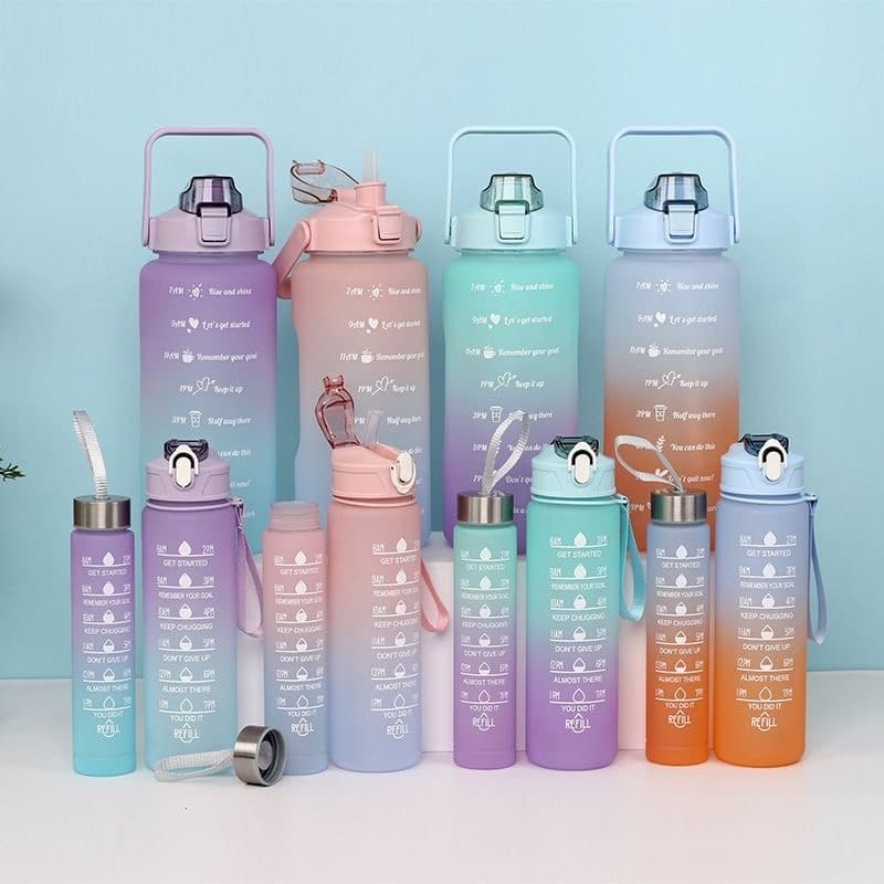 Kit 3 Garrafas motivacional Galão 300ml, 900ml e 2L SORTIDOS