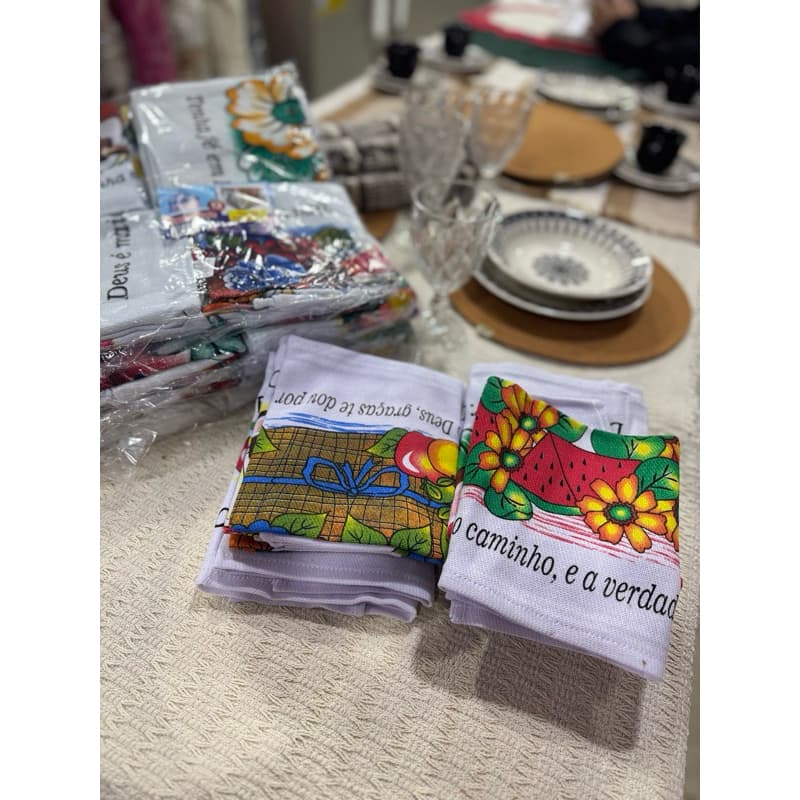 Kit Panos de Prato 100% Algodão Estampados 45x75cm | Cozinha