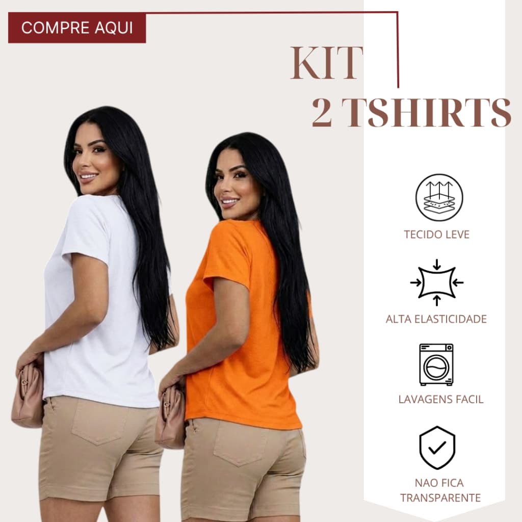 ✨ Kit 2 Blusas Femininas Moletinho Vicenza Decote V Leve Macia e Elegante
