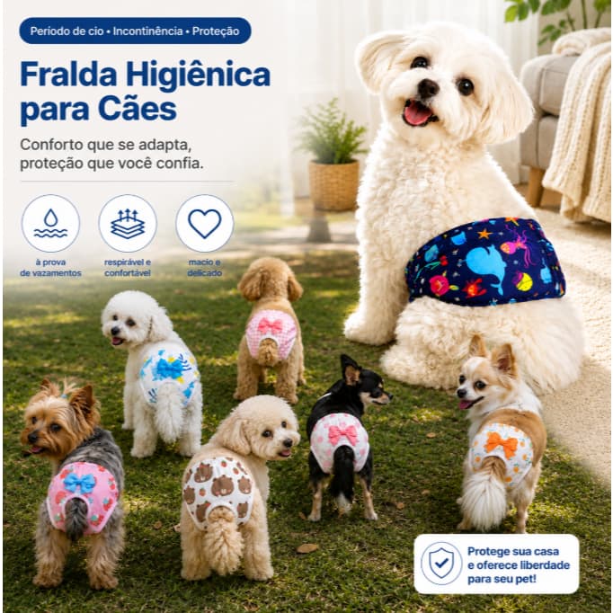 Impressão Calça Macho e Femea Cachorro À Prova D'água Calção Respirável Íntima Lavável Frald