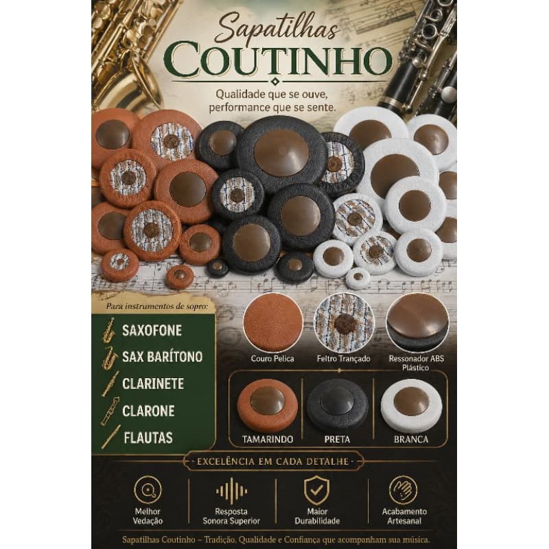 Jogo Sapatilhas Sax Barítono Weril Spectra ( Ressonador ABS Plástico)