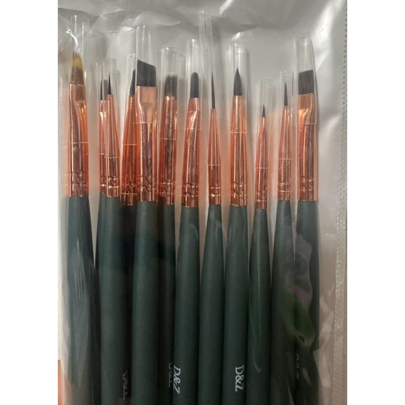 kit pincel D&Z com 12 pincel, cerdas macias