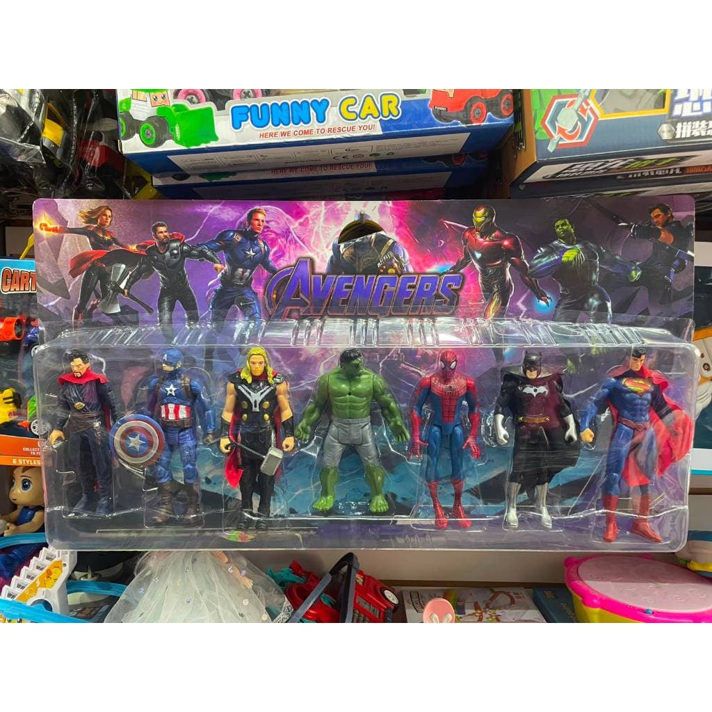 Bonecos Super Heróis Infantil Kit 6 Personagens Vingadores e Liga da Justiça