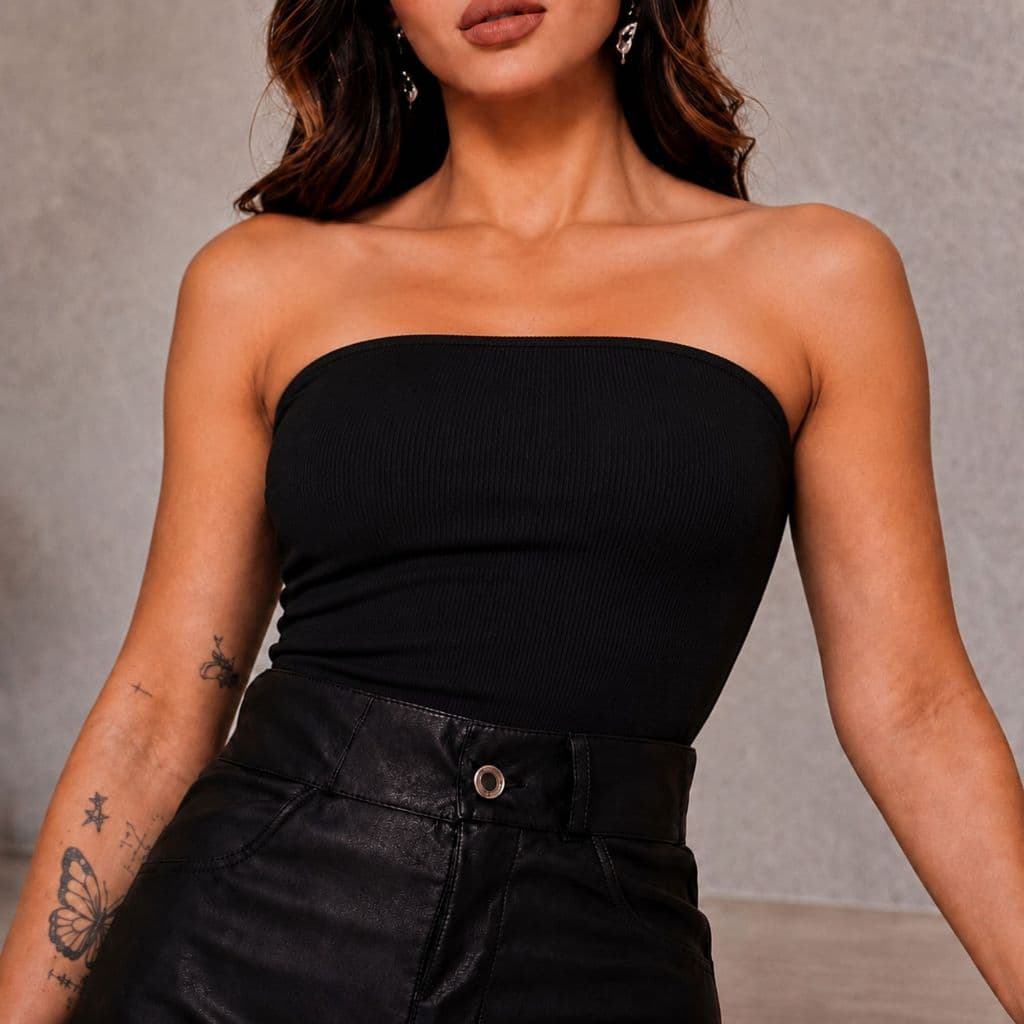 Top Cropped Feminino Tomara Que Caia Tube  Ajuste Perfeito Conforto Estilo Elegante Básico São Paulo