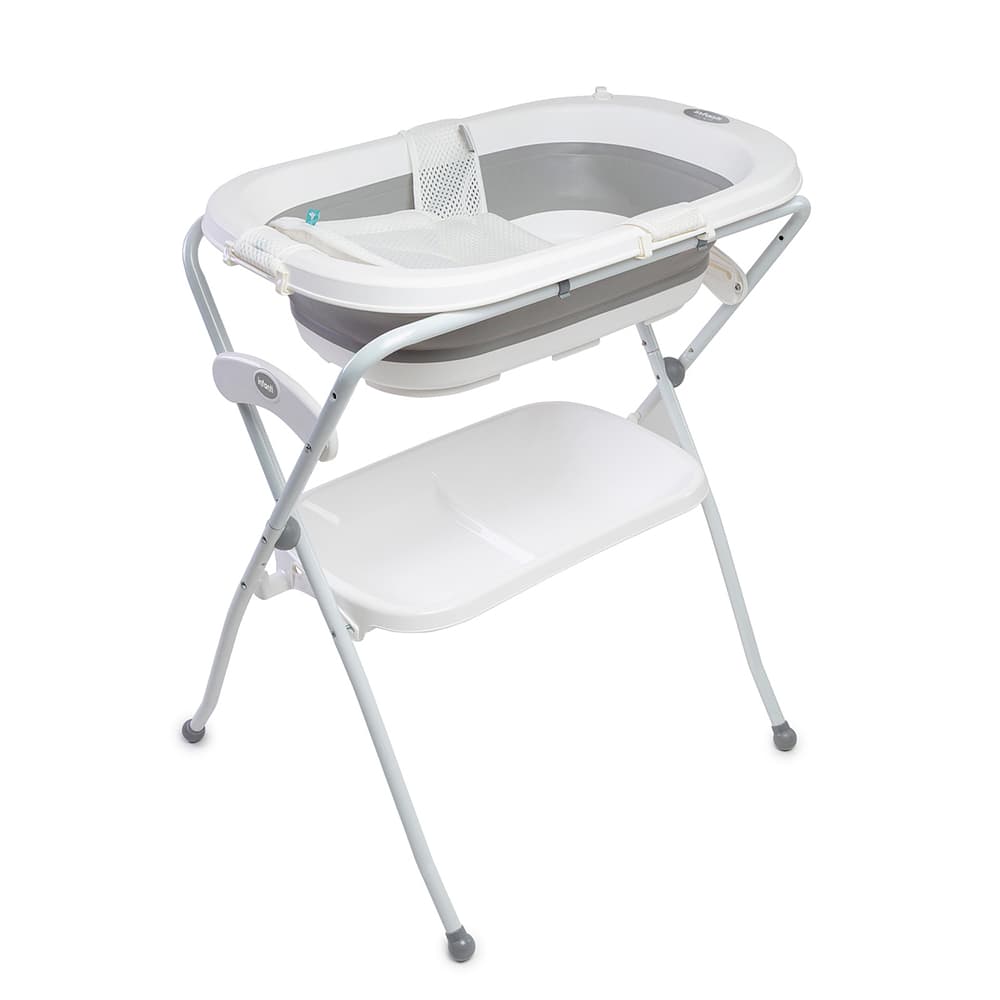 Banheira Sicília Duo com Suporte branco e cinza Infanti