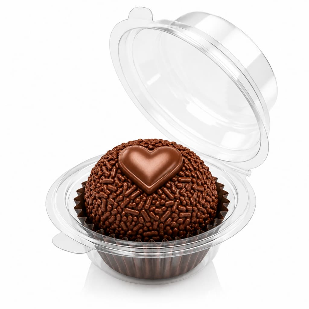 Kit 100 Embalagem Para Brigadeiro Blister Individual Transparente Com Tampa
