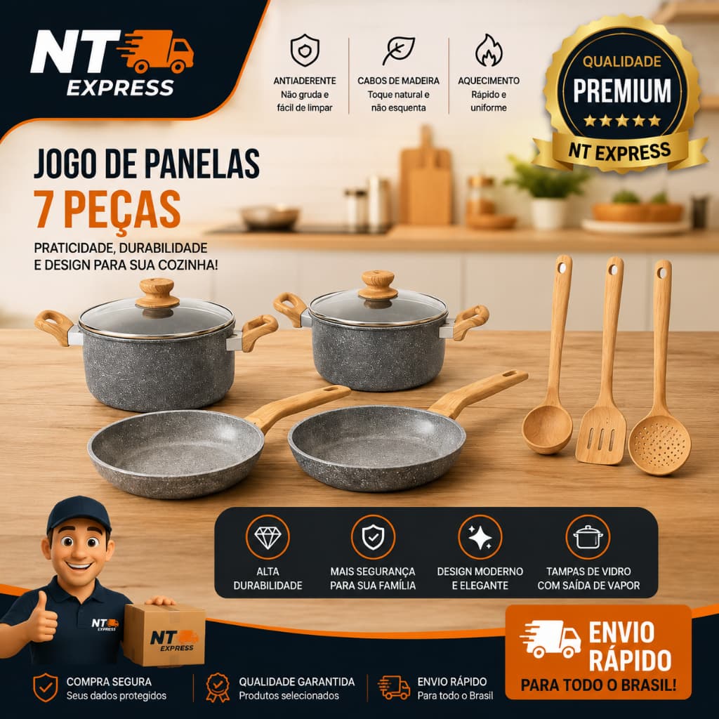 Kit Panelas Antiaderente Utensilios Cozinha 4 Pecas Pratico Duravel Essencial