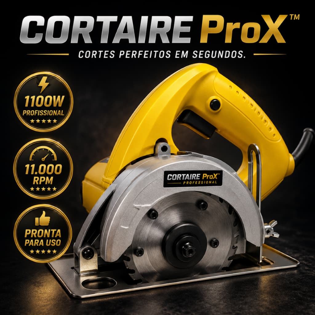 Serra Circular Elétrica 127V 1100W Profissional Disco 110mm 11000RPM - Cortaire ProX™ Professional