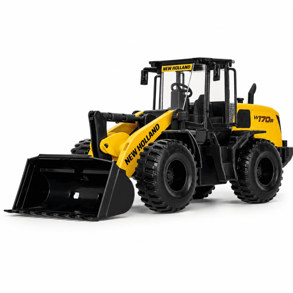 Pá Carregadeira New Holland W170B Brinquedo Licenciado Escala 1:26 Com Pá Articulada Infantil