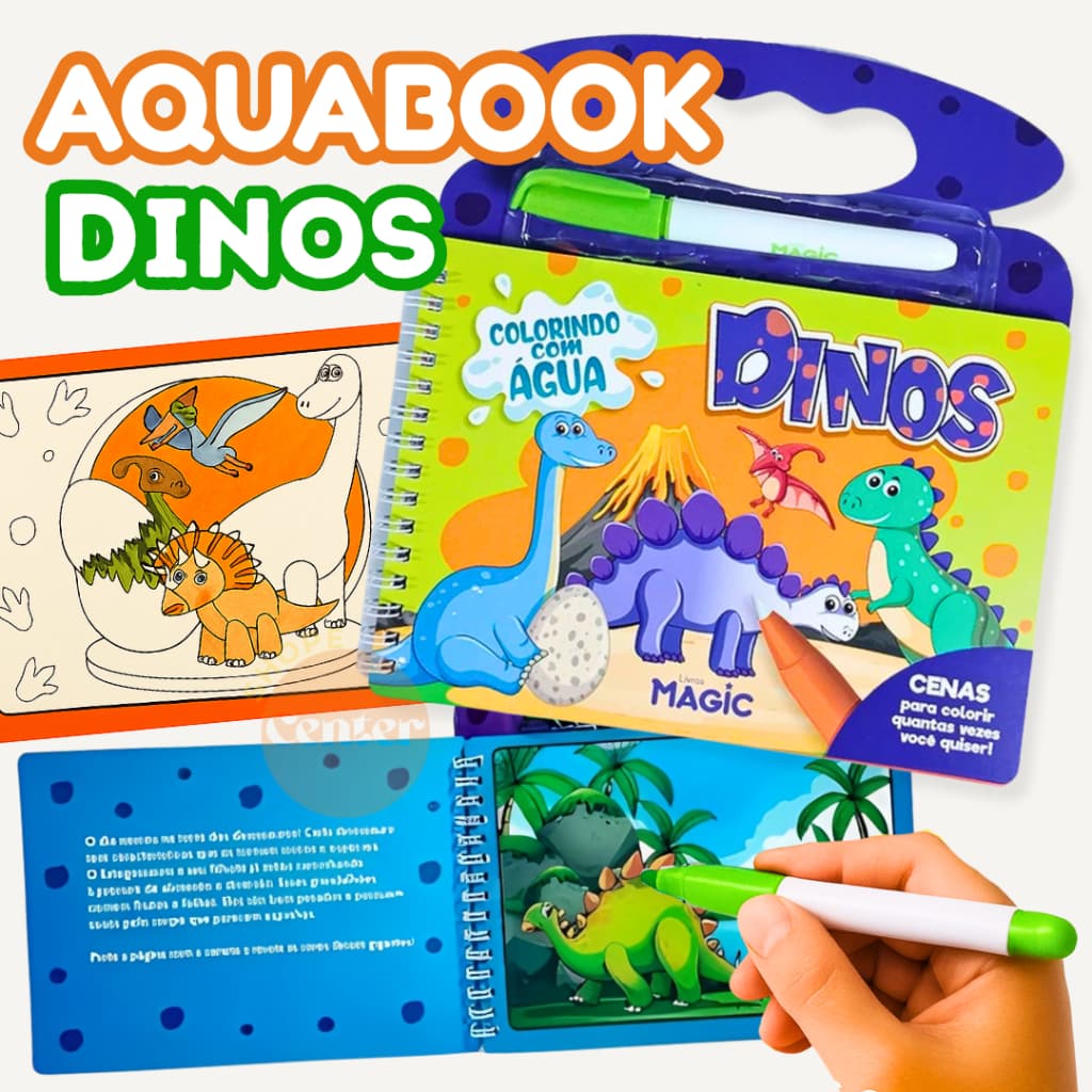 Livros Magic Pintar com Água Infantil Sem Sujeira Aquabook Reutilizável Ideal Para Crianças