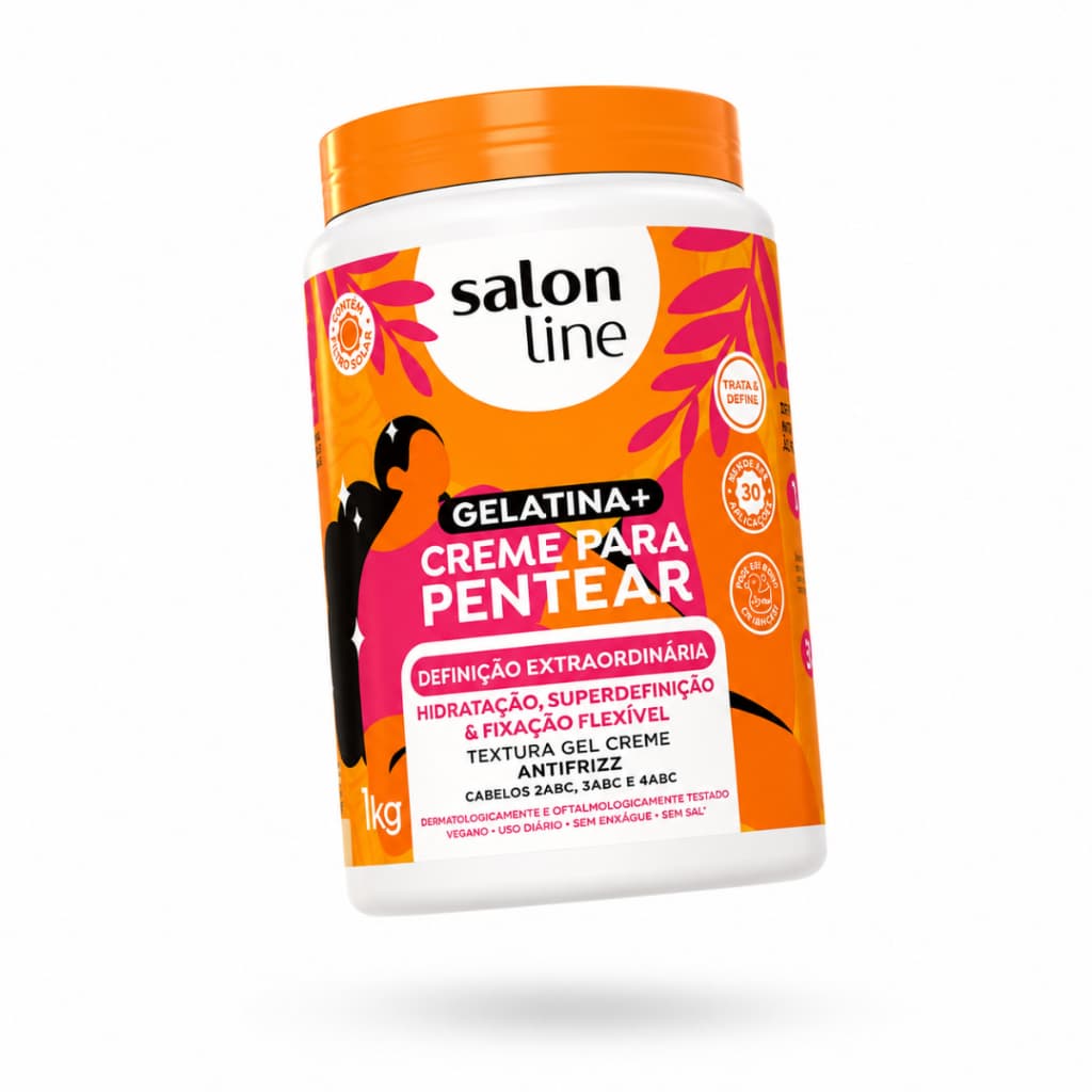 Gelatina + Creme Para Pentear Salon Line 1kg Cachos Definidos Sem Frizz