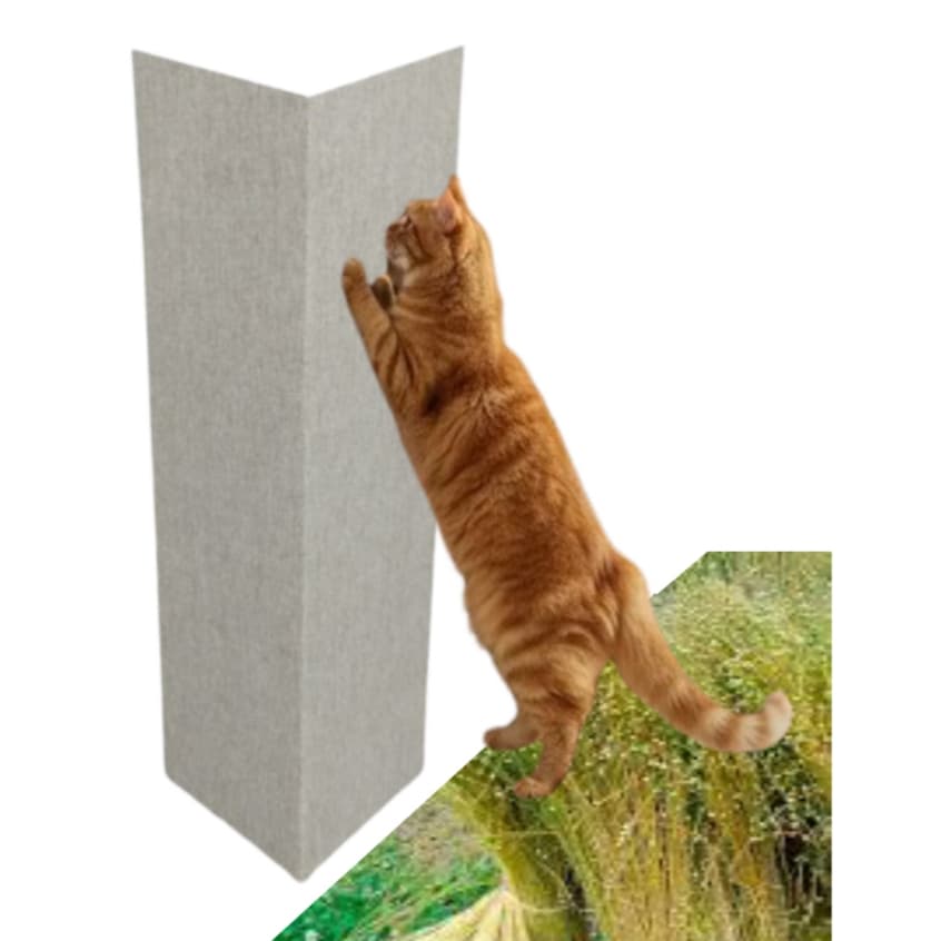 Arranhador Gato Sem cola c/ Solvente Quimico e revestido c/ fibra natural de linho para Sofas