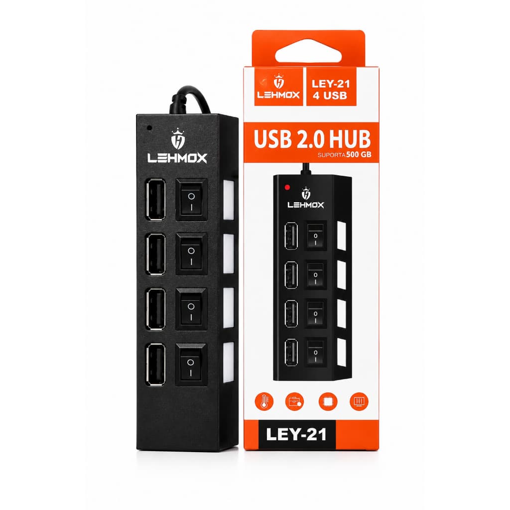 HUB Cabo USB Adaptador 4 Portas Alta Velocidade