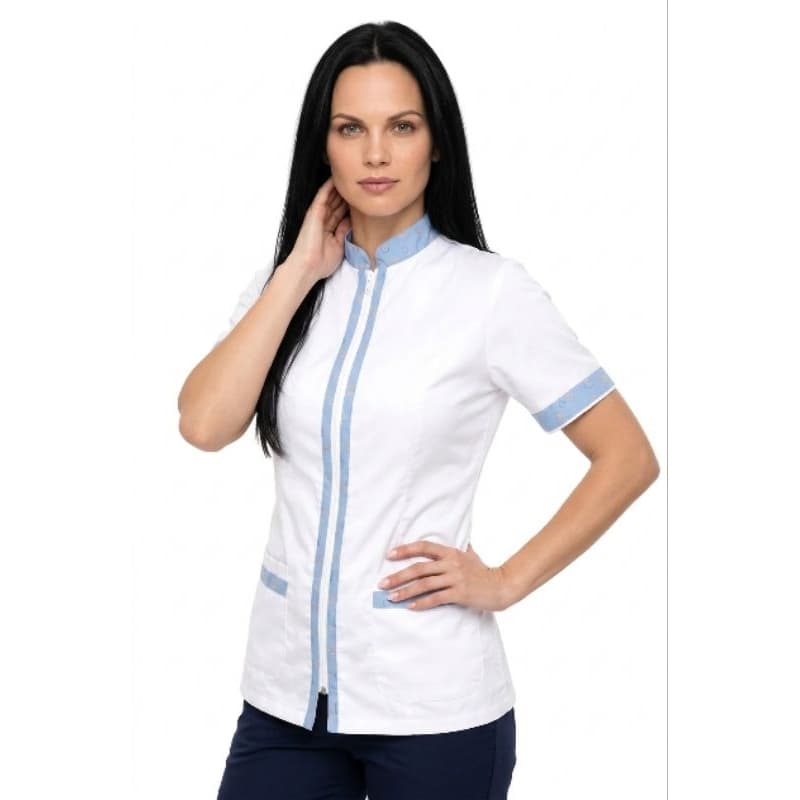 Jaleco feminino profissões Azul bebê com estampa