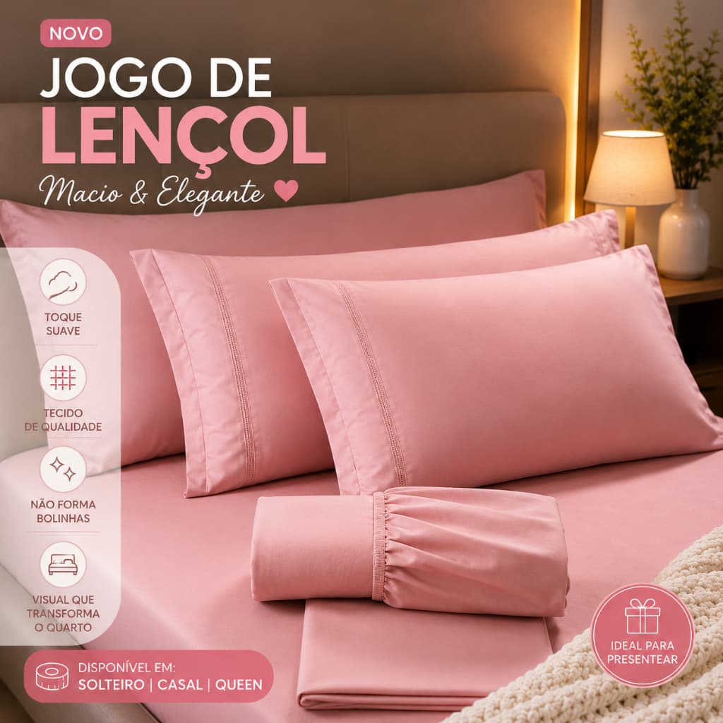 Jogo de Lençol 03 Peças 400 Fios Micropercal Todos os Tamanhos Direto da Fábrica