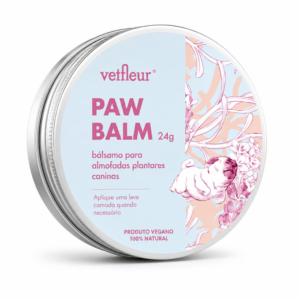 Paw Balm Vetfleur 24g | Bálsamo para Patinhas de Cachorro | Hidratante Natural e Vegano para Almofadas Plantares
