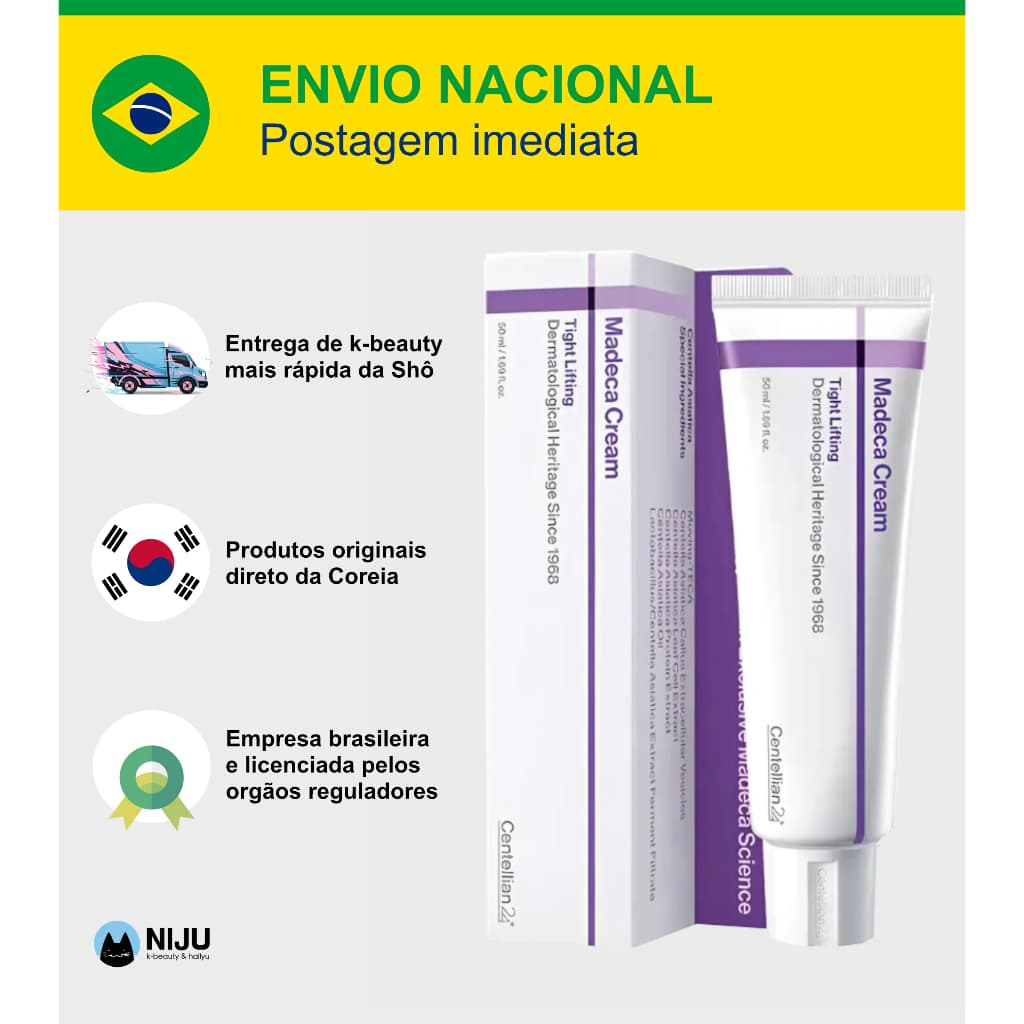 Madeca Cream - Centellian24 50ml - Envio imediato - Sem taxa de importação