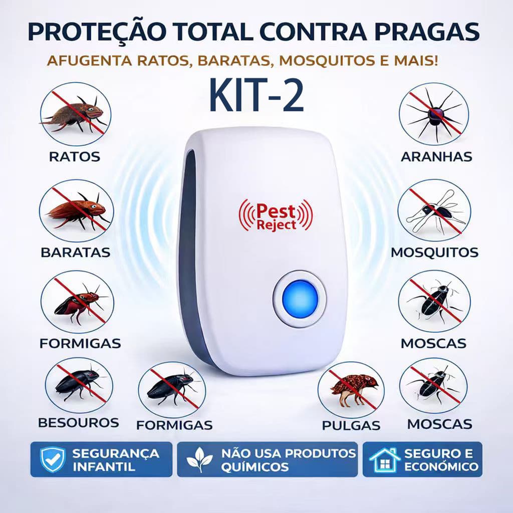 Kit2 a 6 Repelente Ultrassônico Eletrônico Bivolt Anti Mosquitos Baratas Ratos Morcegos Fly Sparrow  5–6W