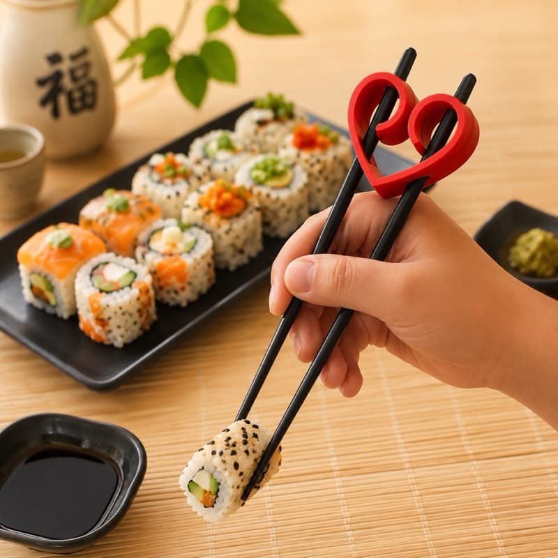 Kit Suporte adaptador para Hashi Comida Japonesa - Auxiliador para palitos japoneses- Cozinha Utilidade